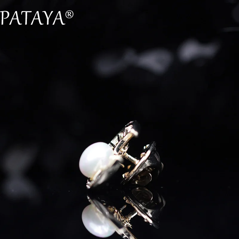PATAYA, Новое поступление 585, розовое золото, луна, броши, белый натуральный жемчуг, кубический цирконий, свадебные украшения для женщин, милый подарок
