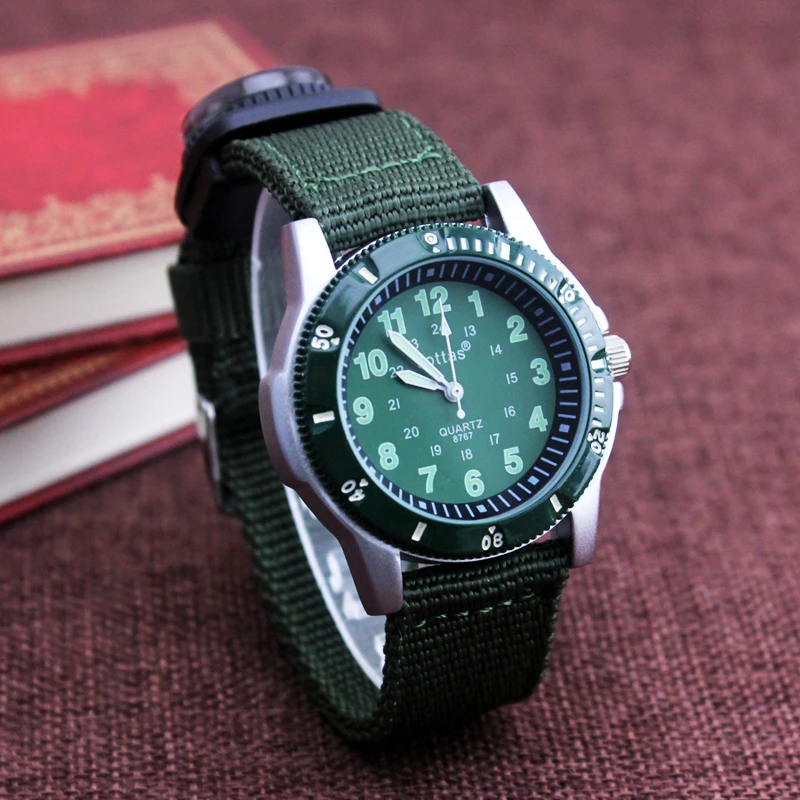 2022 New Canvas Children Boys Fashion Watches Casual Quatrz Adjustable Bracelet Compass Gift Watches Cool Handsome Watches