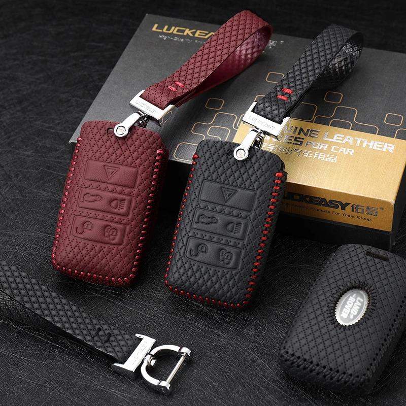 luckeasy car key cover for LAND ROVER Range Rover Velar 2018 discover 5 Case Remote Keys Shell leather key4y | Автомобили и