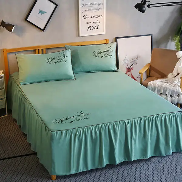 Polyester/cotton Bed Skirts Mattress Protector Solid Bed Sheets Bedspread Bedding Set Covers Fitted Sheet Bedsheet Wedding Gift