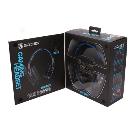 SADES SA 903 Игровые наушники 7 1 Наушники с USB для ПК глубокий бас со светодиодным