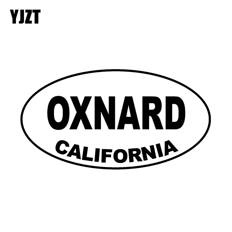 

YJZT 14.6CM*7.8CM OXNARD CALIFORNIA Oval Vinyl Decal Car Sticker Black Silver C10-01611