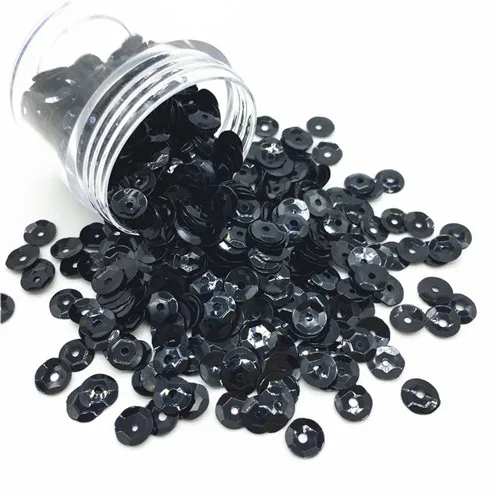 Solid black Пайетки 6 мм AB Цвет формы чашки ПВХ свободные блестки раззноцветные часы ремесла DIY Декор одежды Lentejuelas пуговицы прозрачные 10 г - Цвет: Solid black