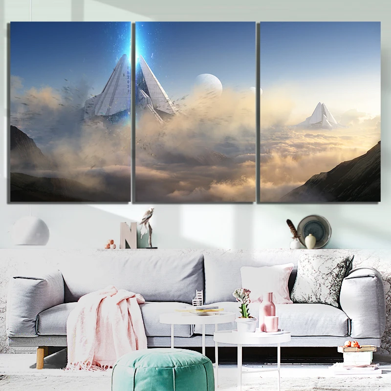 3 Piece Video Games Titanfall 2 Poster Wall Sticker Paintings Fantasy Art Game Scence Landscape Painting for Home Decor | Дом и сад