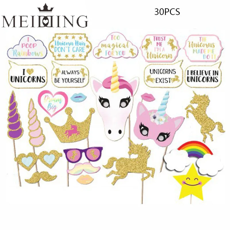 MEIDDING розовый Стиль Единорог фестиваль вечерние украшения крещение Baby Shower