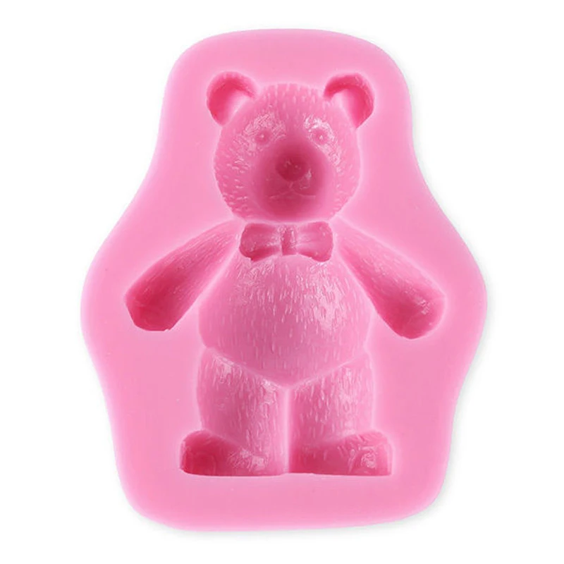 Инструмент для пирога 1 шт. розовый 3D Teddy Bear Форма выпечки тортов DIY Fondant (сахарная)