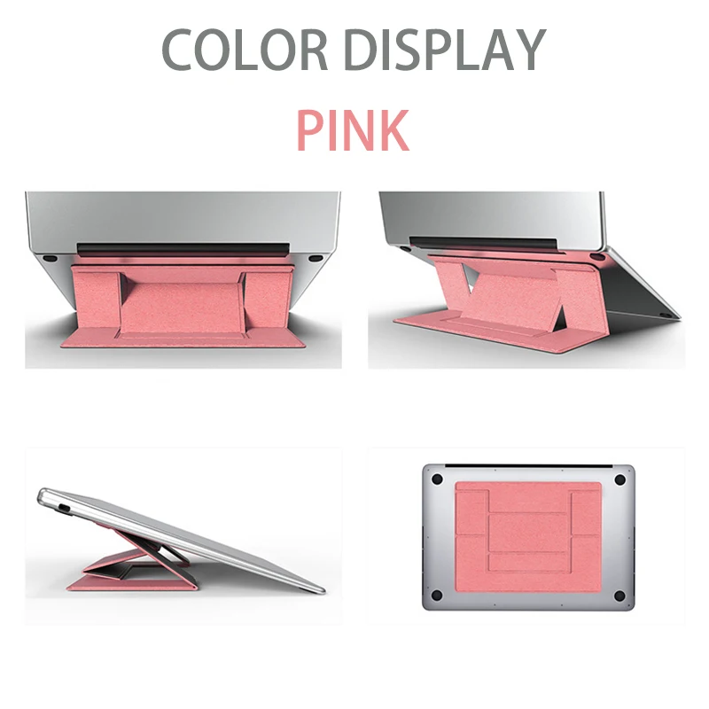 Fold Portable Laptop Stand View Angle/Height Adjustable Pad Adhesive Bracket Invisible Magnetic Holder for Ipad Macbook Notebook