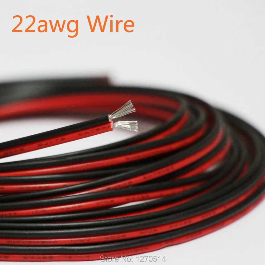 8 м/лот 2 контактный красный черный кабель из луженой меди 22AWG изолированный ПВХ