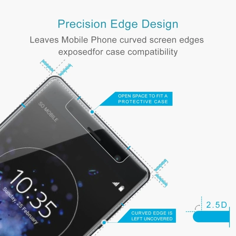 Защитная пленка из закаленного стекла для Sony Z3 + Z4 Mini Z5 Compact / D5803 E3 E4G M2 M5 C S39h XZ2 SP M35h