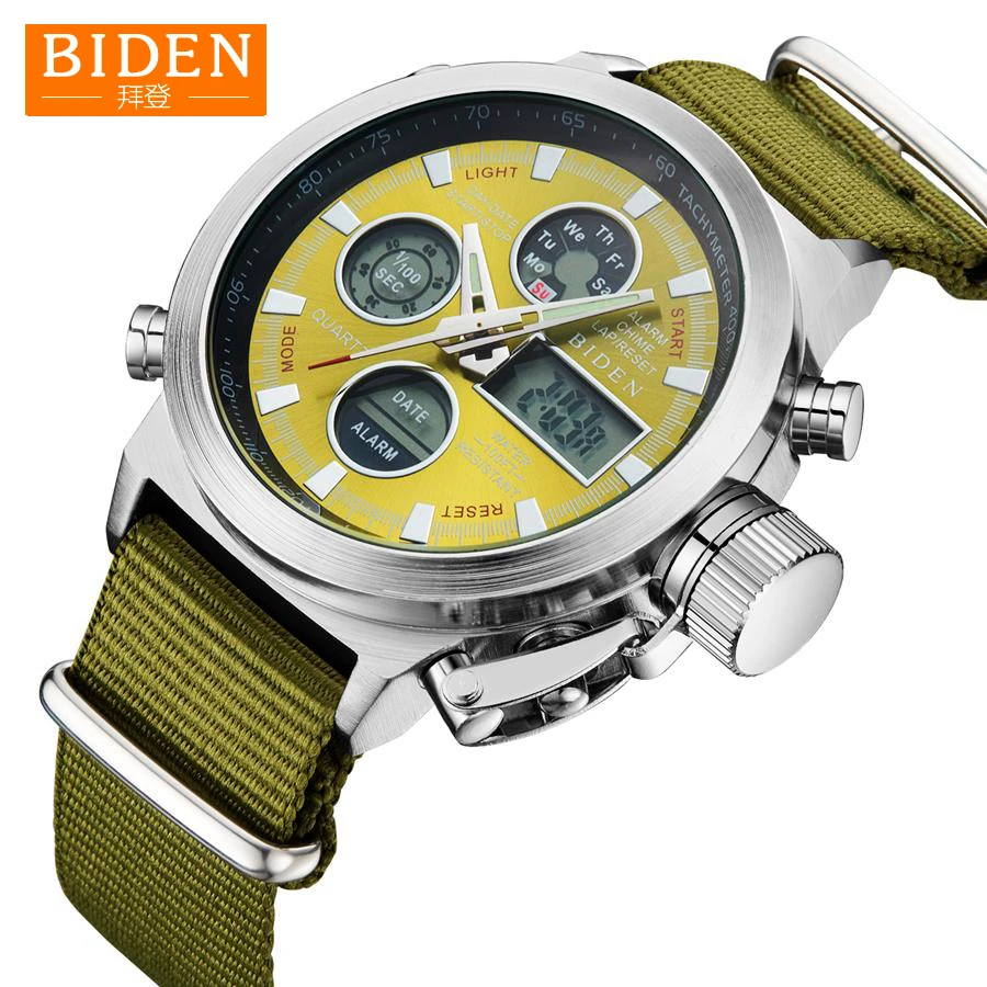 Мужские часы с двойным дисплеем лучший бренд класса люкс спортивные кварцевые