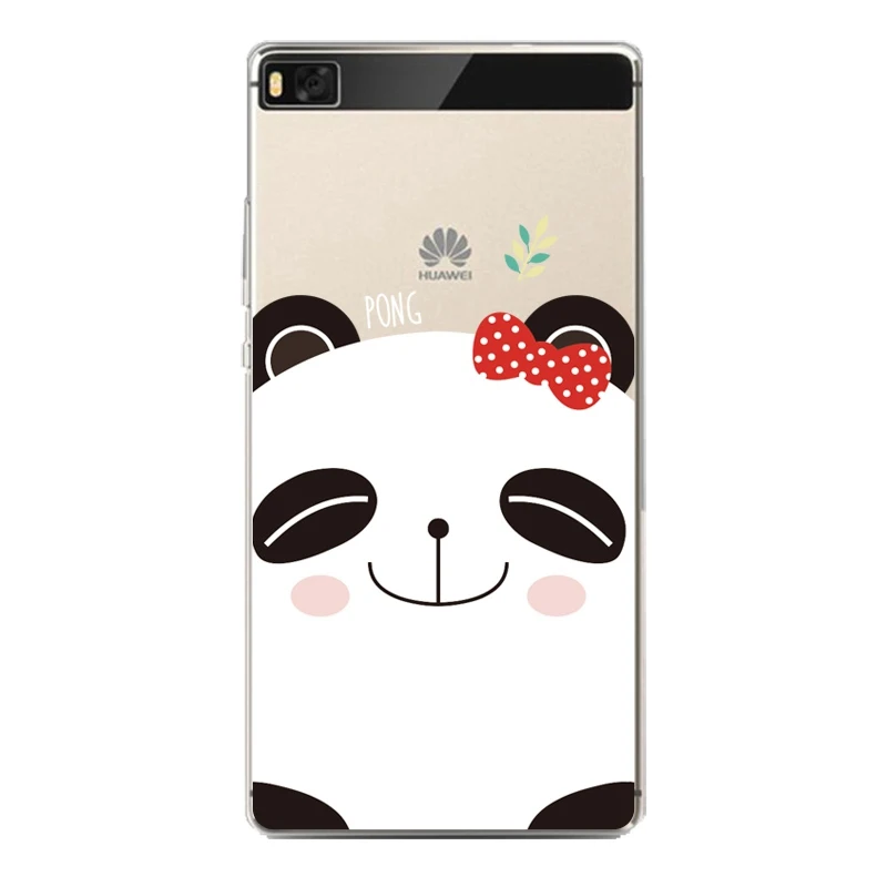 QMSWEI TPU Phone Case For huawei P10plus honor7 8 9 Y3 5A 5C 6A 6S 3c P8 P9lite 4C Panda Leaf Green Bear Cover Free Shipping |