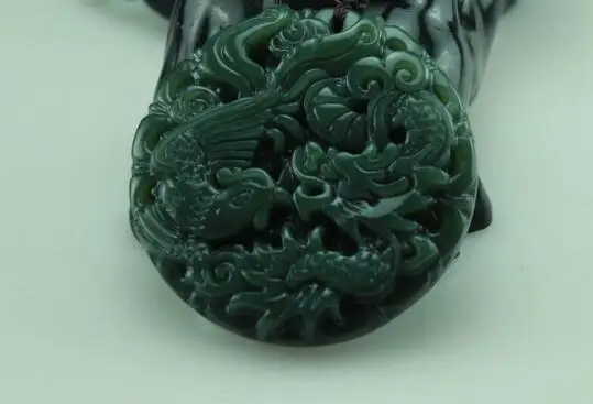 hetian jade Высокое качество 18k нефритовый модный рыбы ожерелье-подвеска животное кулон нефрита, выгравированный Цепочки и ожерелья Для мужчин удачи гарнитур ювелирных украшений из природного - Цвет камня: hetian jade