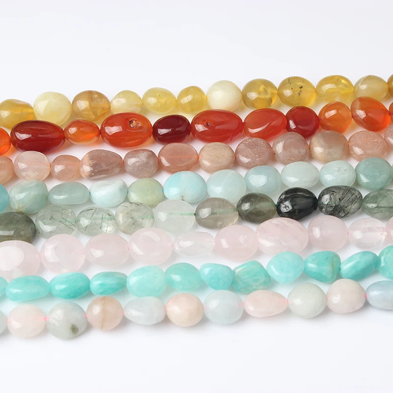 

LanLi fashion natural Jewelry amorphous hair crystal stones beads 8x10mm DIY men and women bracelet necklace