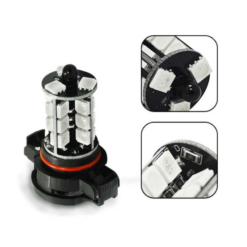 Mayitr 2 шт. 5202 H16 27SMD RGB Светодиодный Противотуманные фары дневные фары дальнего света D-RL светильник 800LM Красочный Светодиодный лампа+ пульт дистанционного управления для Автомобильная передняя фара