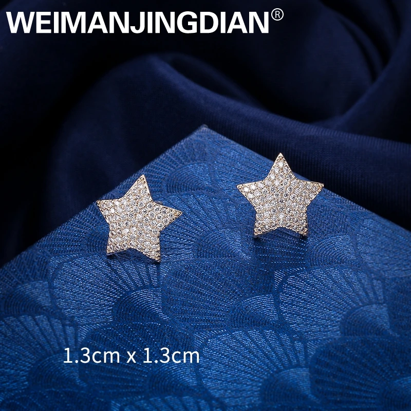 WEIMANJINGDIAN Новое поступление сверкающий фианит Фианит циркон кристалл серьги