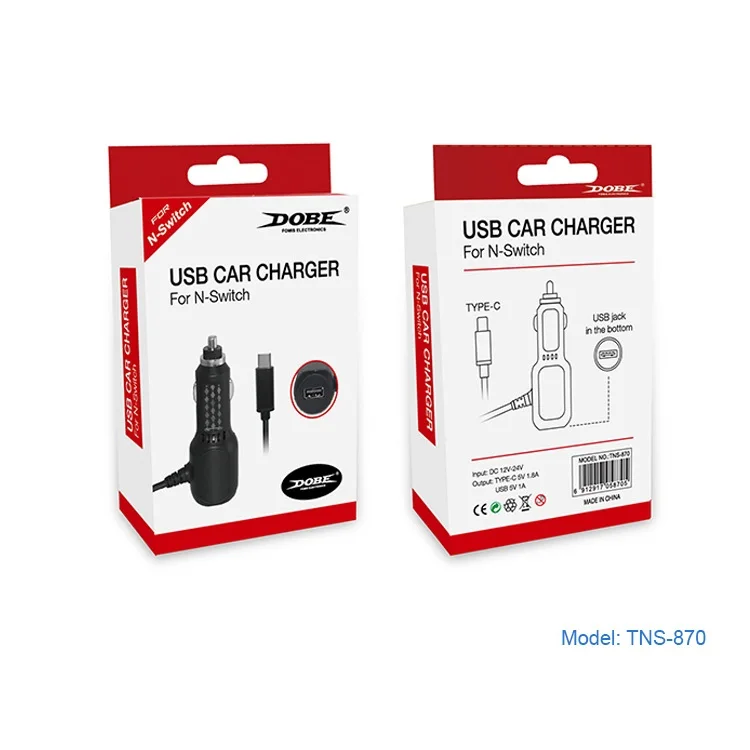 DOBE Car Charger for Nintendo Switch Console NS Gamepad W/ Type-C Charging Cable 1.5M |