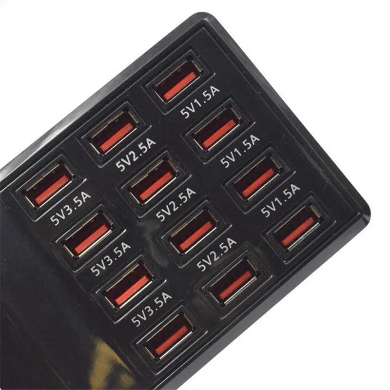Effelon EU/US вилки 5V 12A выход Макс 3.5A 12 портов USB разъем питания быстрые зарядные