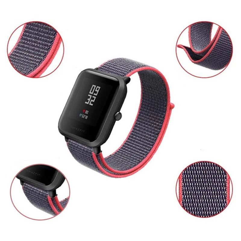 Ремешок из нейлона AMAZFEEL для часов Amazfit цветной нейлоновый ремешок наручных BIP PACE