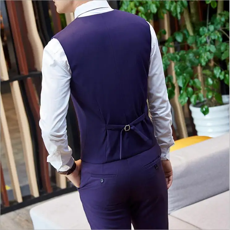 

Slim Fit Men Suits For Wedding One Button Purple Mens Formal Suits Spring Autumn 3 Piece Business Dress Blazers Suit
