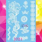 1 шт., временная белая паста с перьями павлина на основе хны AJ021, женский свадебный макияж, тату браслет, тату с цветами