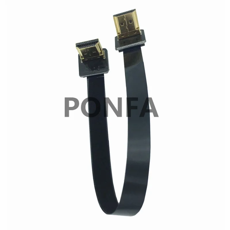 FPV двойной вниз под углом 90 градусов HDMI мужчина к Мужской HDTV, FPC плоский кабель для аэрофотосъемка 5 см 15 см 50 см 100 см