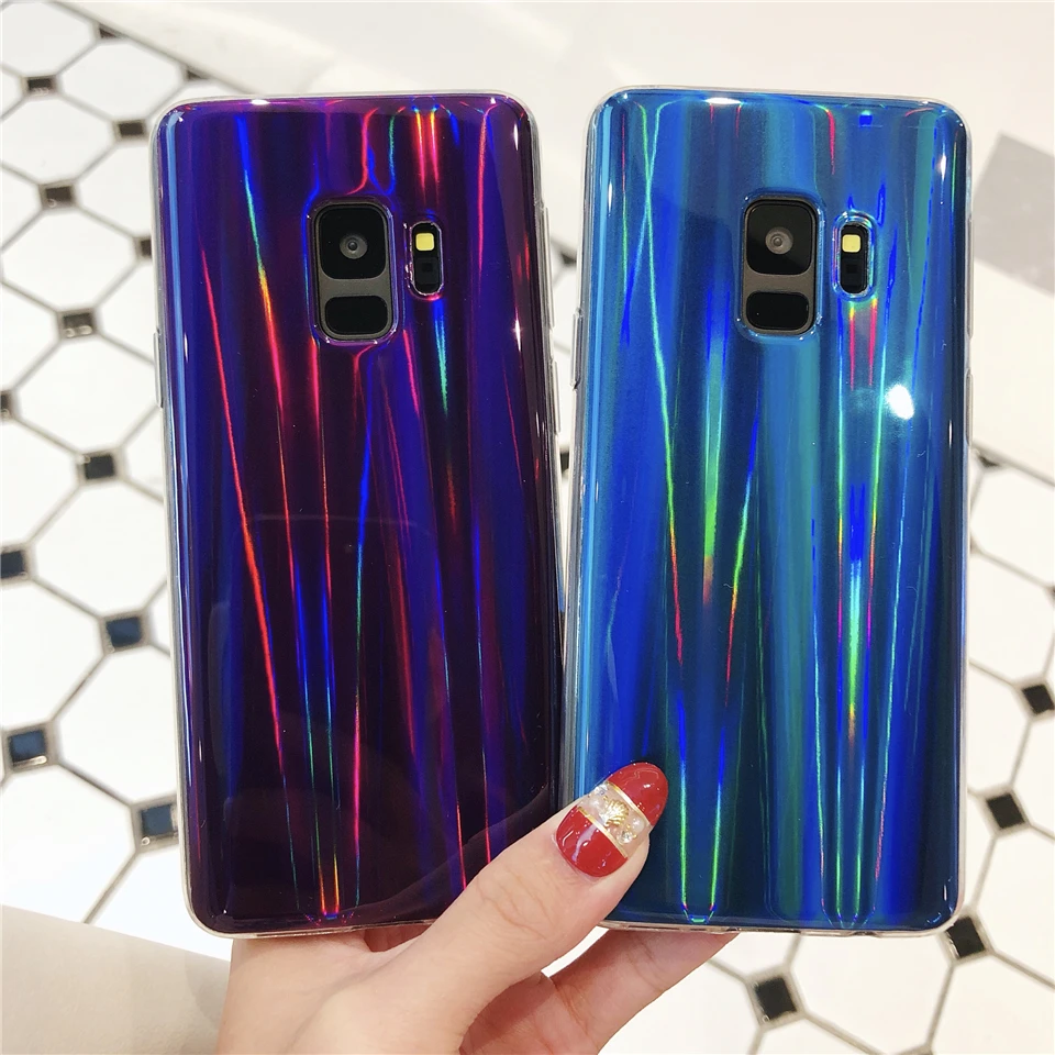 Аврора лазерный ТПУ мягкий чехол для samsung Galaxy S9 S8 S10 плюс S10E XiaoMi 9 8 SE A2 A1 RedMi Note 7 6 Pro 6A