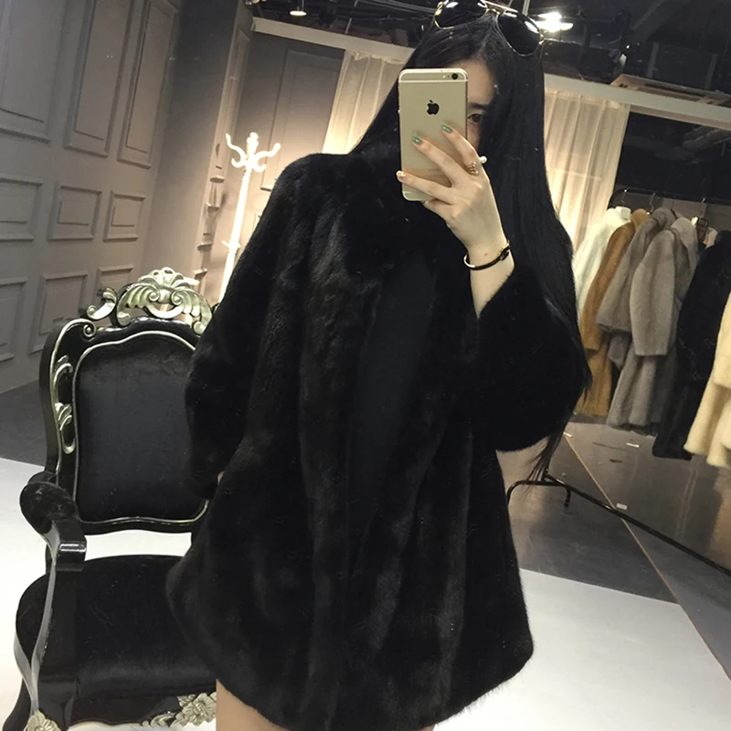 Женская шуба из натурального меха норки зимняя натуральной длинная цельного