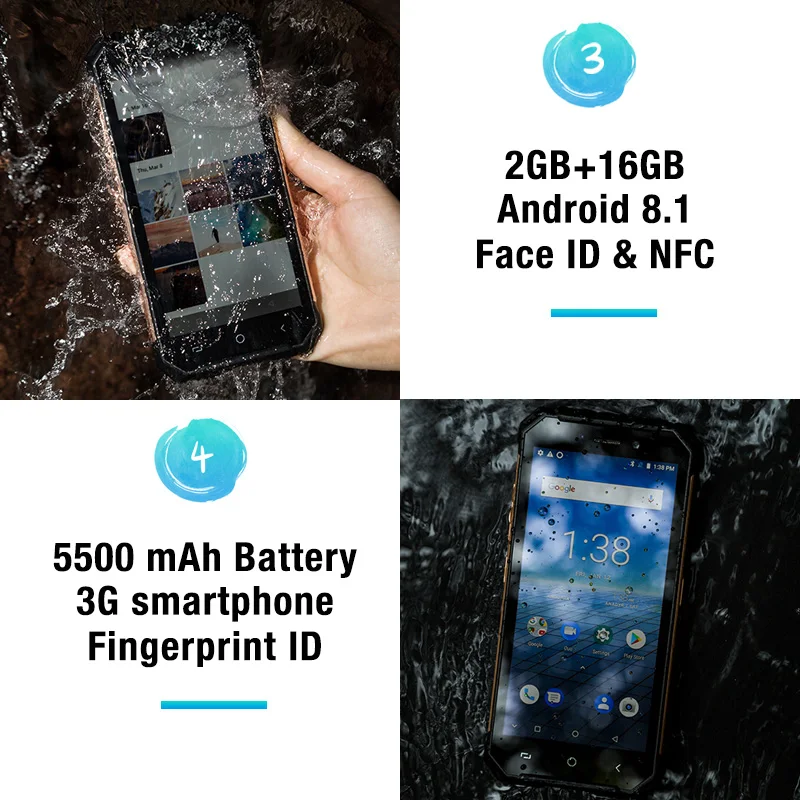 Ulefone Armor X2 Водонепроницаемый смартфон с 5 дюймовым дисплеем четырёхъядерным