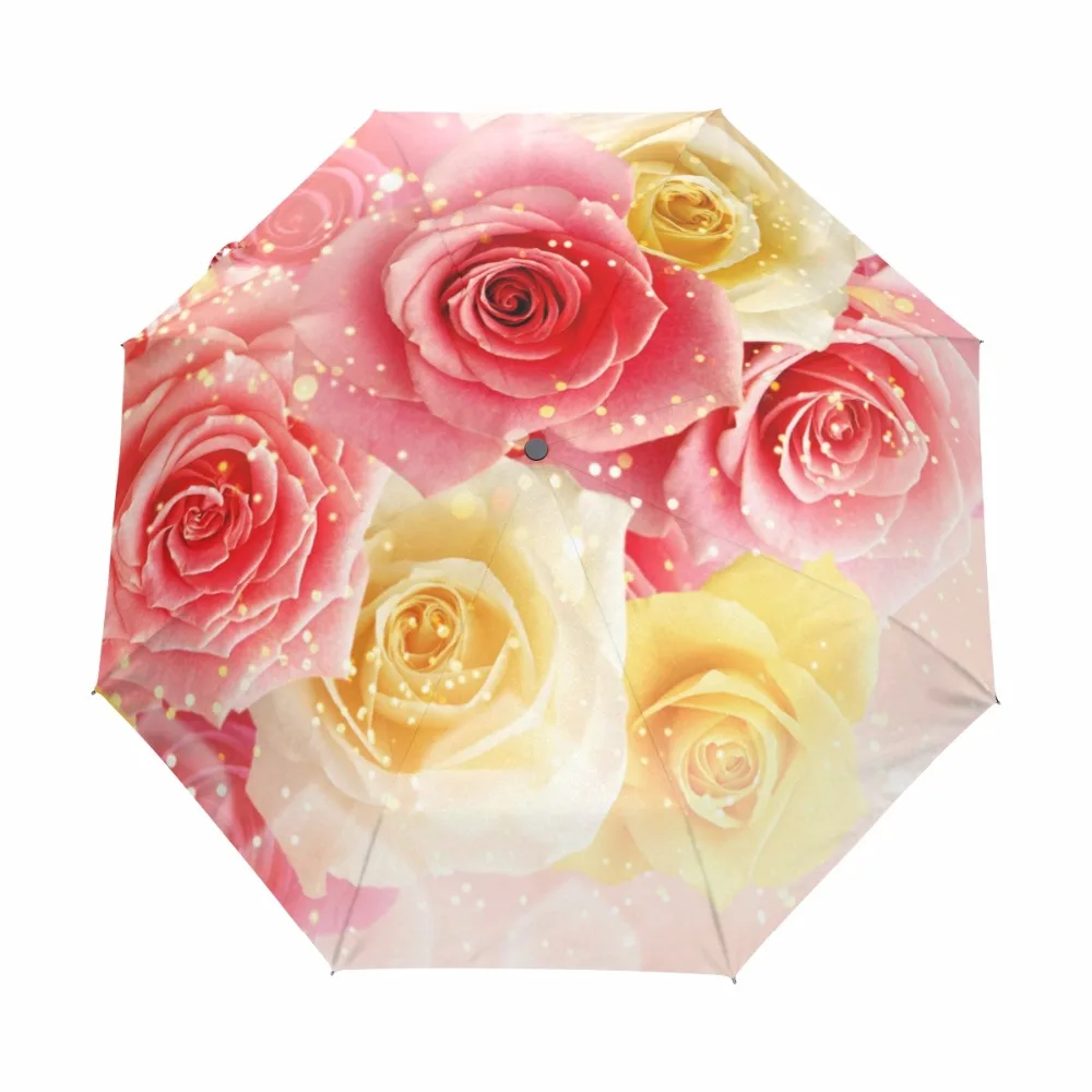 Женский складной зонт с узором в виде цветка розы|women umbrella|pattern umbrellafoldable umbrella |