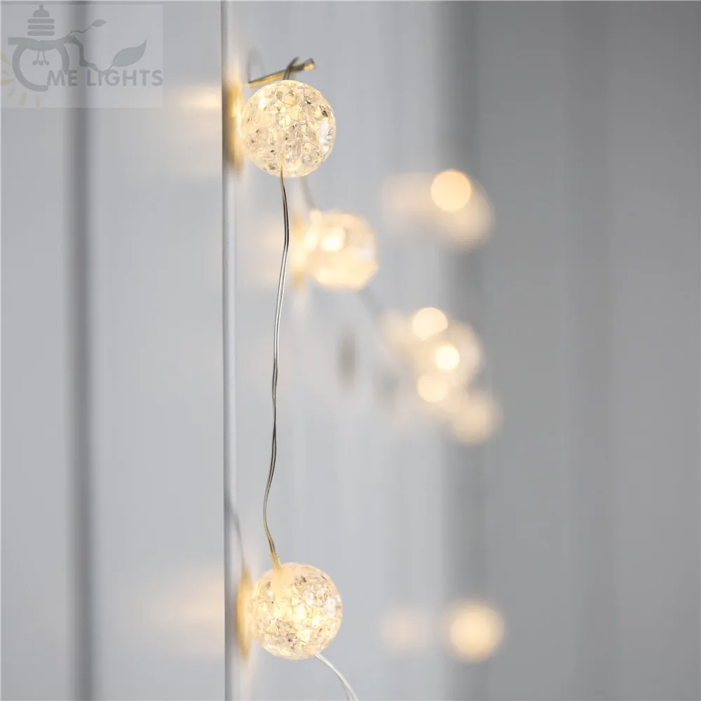 Хрустальный шар сказочные гирлянды с батареей 3AA Рождественские огни для