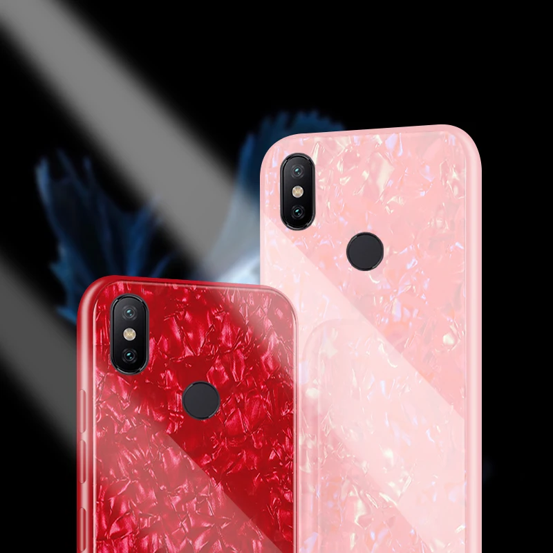 Чехол для Xiaomi Mi A2 Lite Роскошный Жесткий чехол из закаленного стекла мягкая рамка