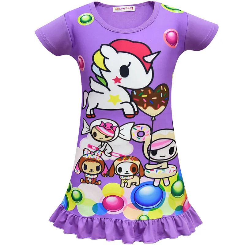 2019 детское платье для девочек ночная рубашка маленьких одежда вечерние с