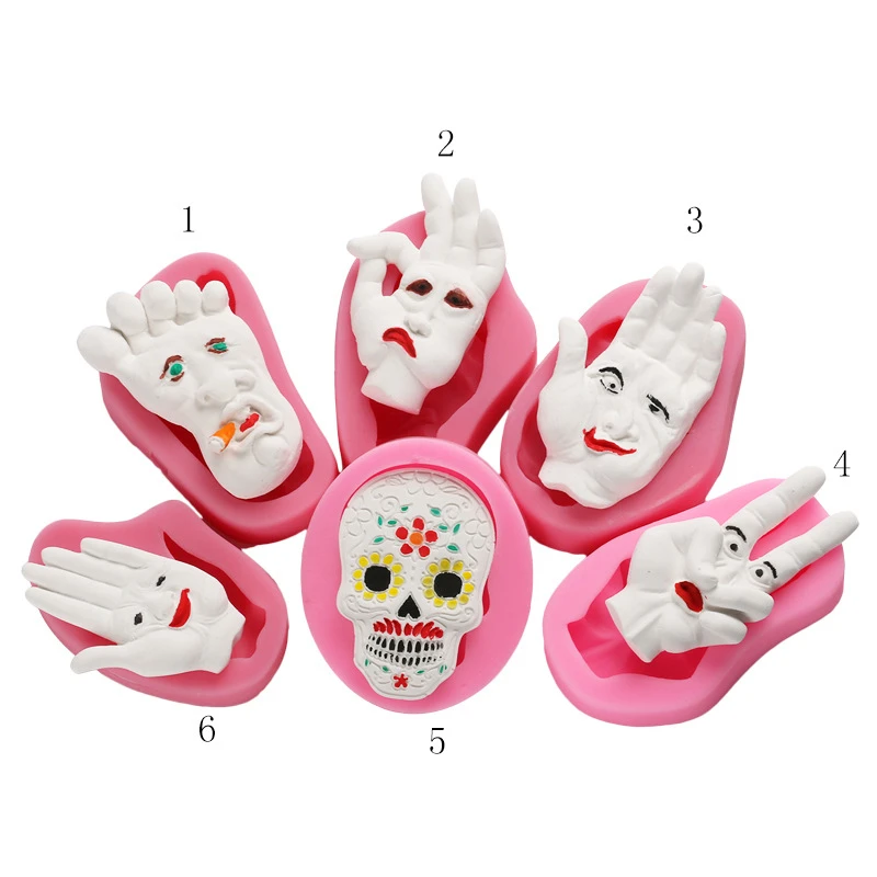 6 шт. силиконовые формы для украшения торта в виде черепа|baking tools|cupcake baking toolsfondant cake