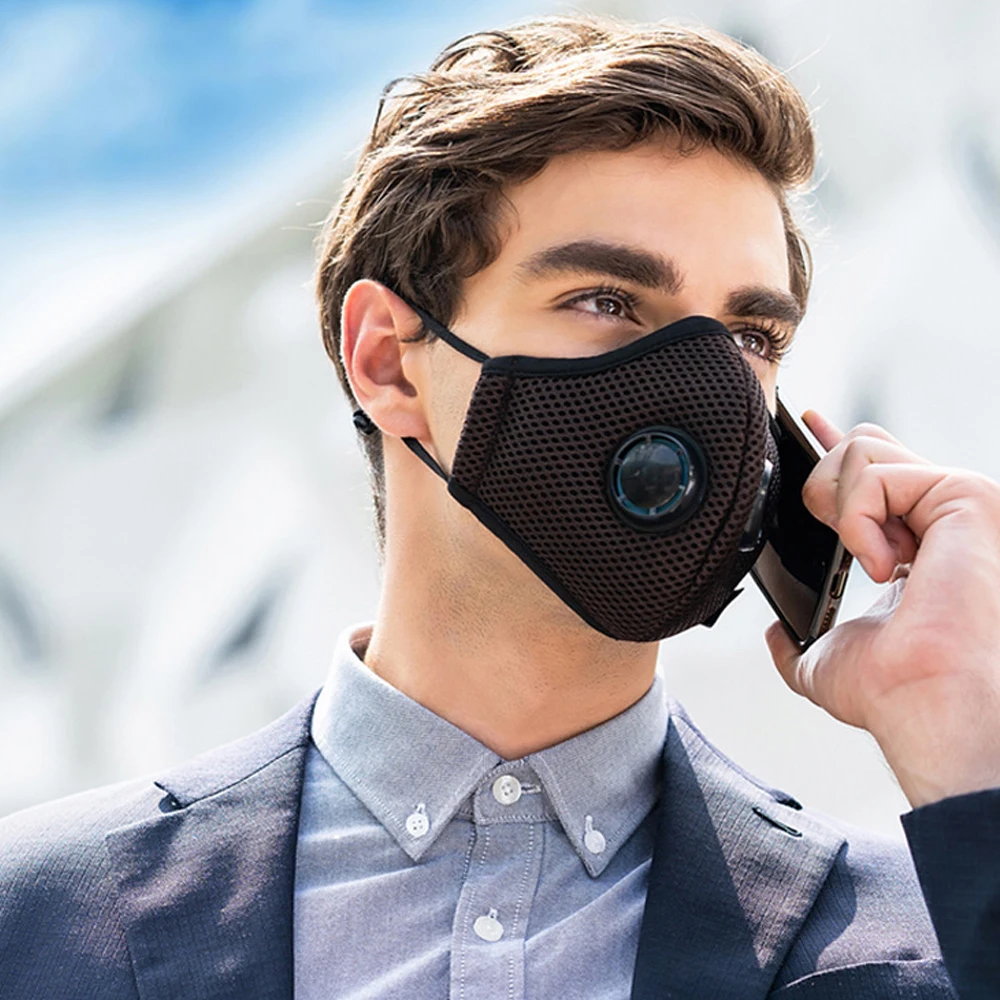 Маска против пыли PM2.5 дышащие Теплые маски для рта с двойным фильтром дыхательный клапан костюм для женщин и мужчин анти-туман респиратор