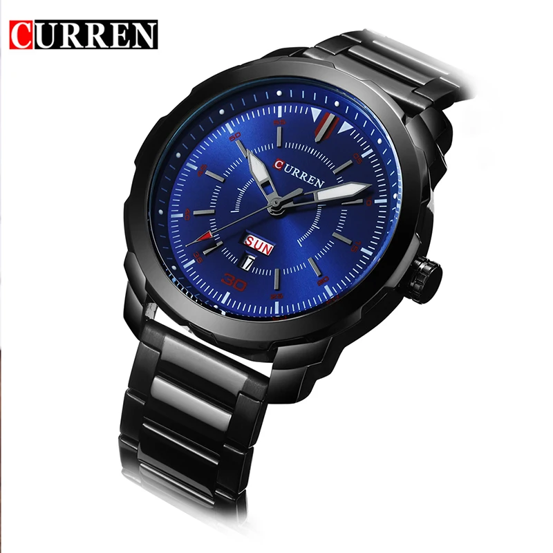 Часы Curren Мужские Топ бренд роскошные часы curren quartzwatch модные повседневные Erkek Kol Saati