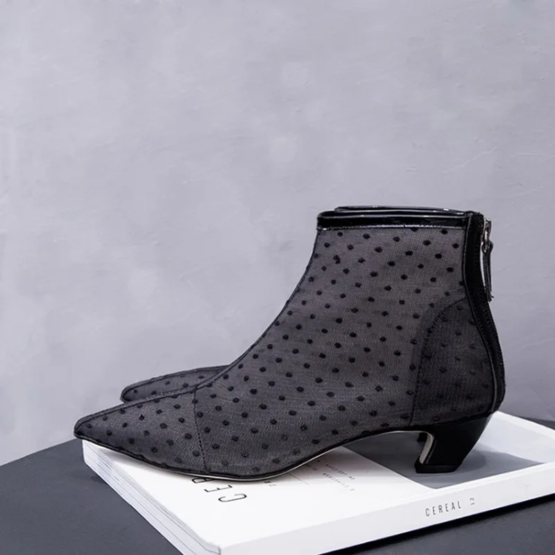 Teahoo/Роскошная Брендовая обувь на каблуке 4 см Женские осенние ботильоны с острым