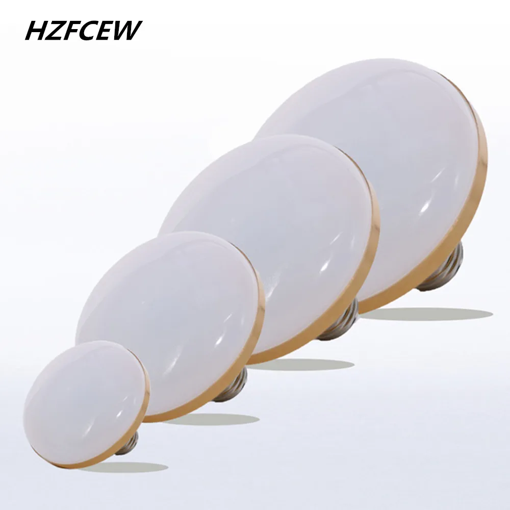HZFCEW AC220V E27 Светодиодный светильник 15 Вт 20 30 40 50 60 энергосберегающий плоский НЛО