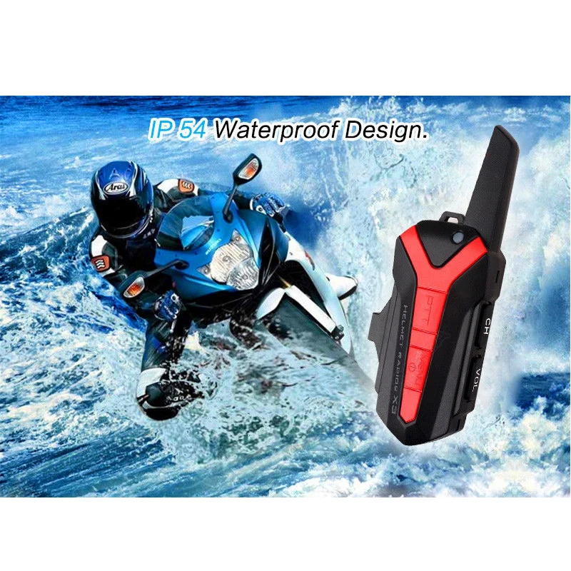 Bluetooth мотоциклетный шлем hedset 1 5-3 км группы Гарнитура Walkie Talkie X3 плюс IP54