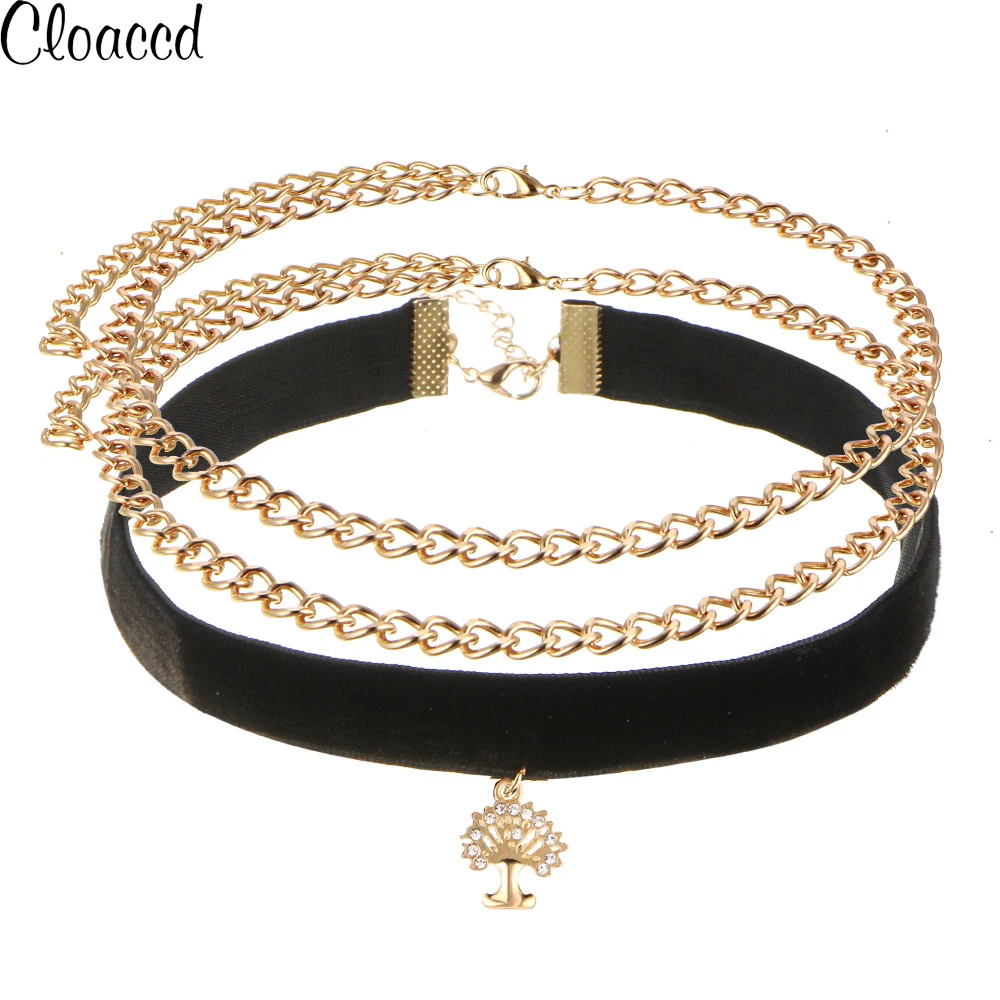 Cloaccd Новая мода Многослойные кожаное колье-ошейник для женщин пикантные