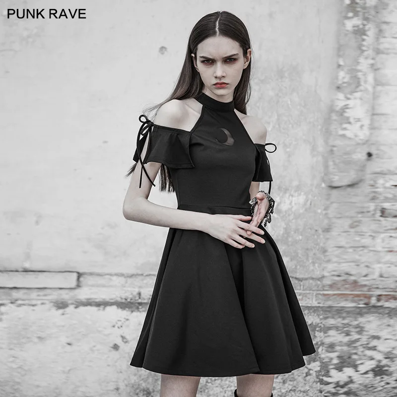 

PUNK Astrology Series Strapless Dress new design A pendulum small black skirt