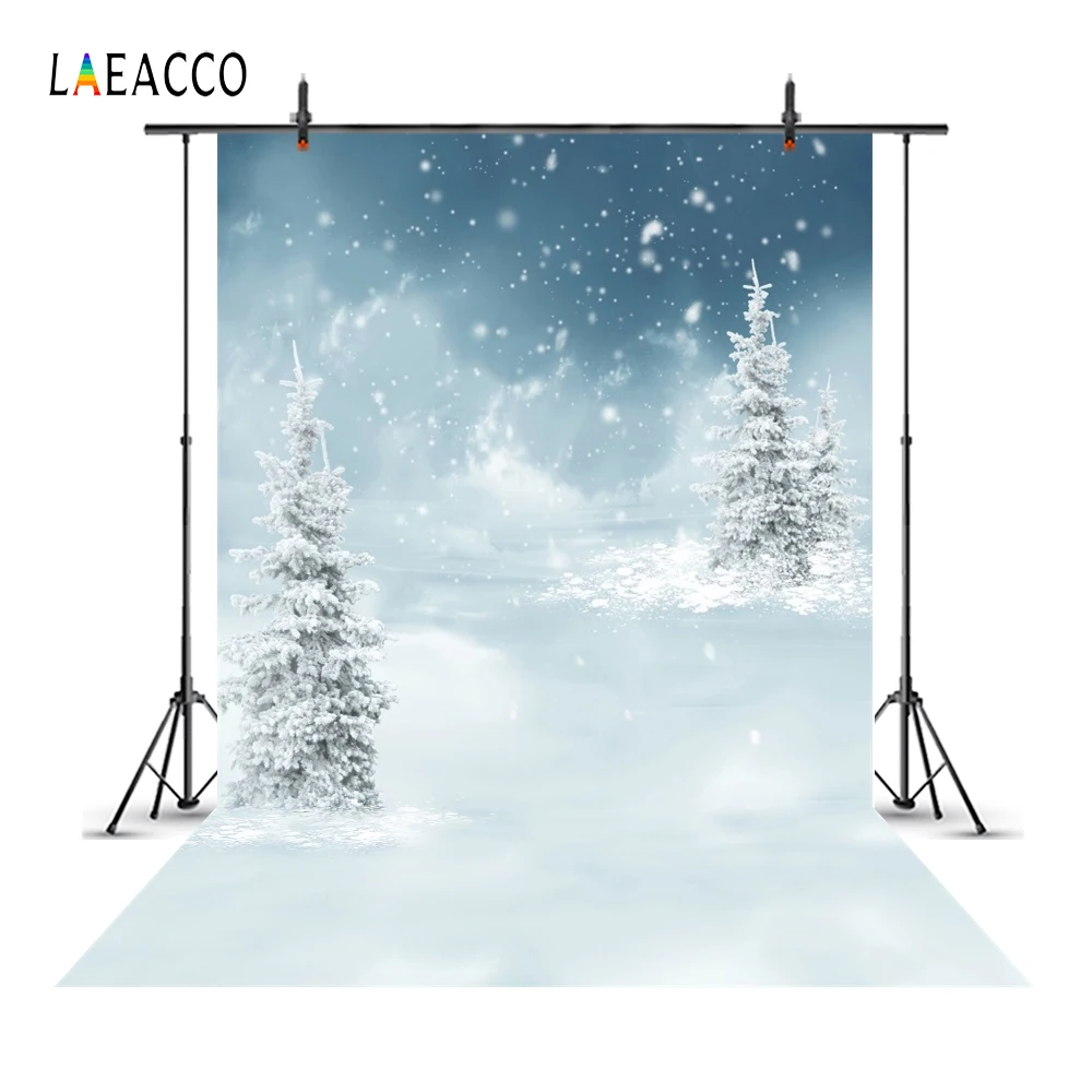 Laeacco Fantasy Winter Snow Pine Trees Scenic Baby Photography Backgrounds Customized Backdrops For Photo Studio | Электроника