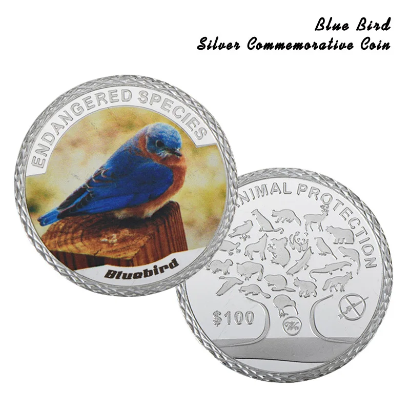 WR Bluebird 999 9 Серебряная монета декоративные вымирающие милые животные