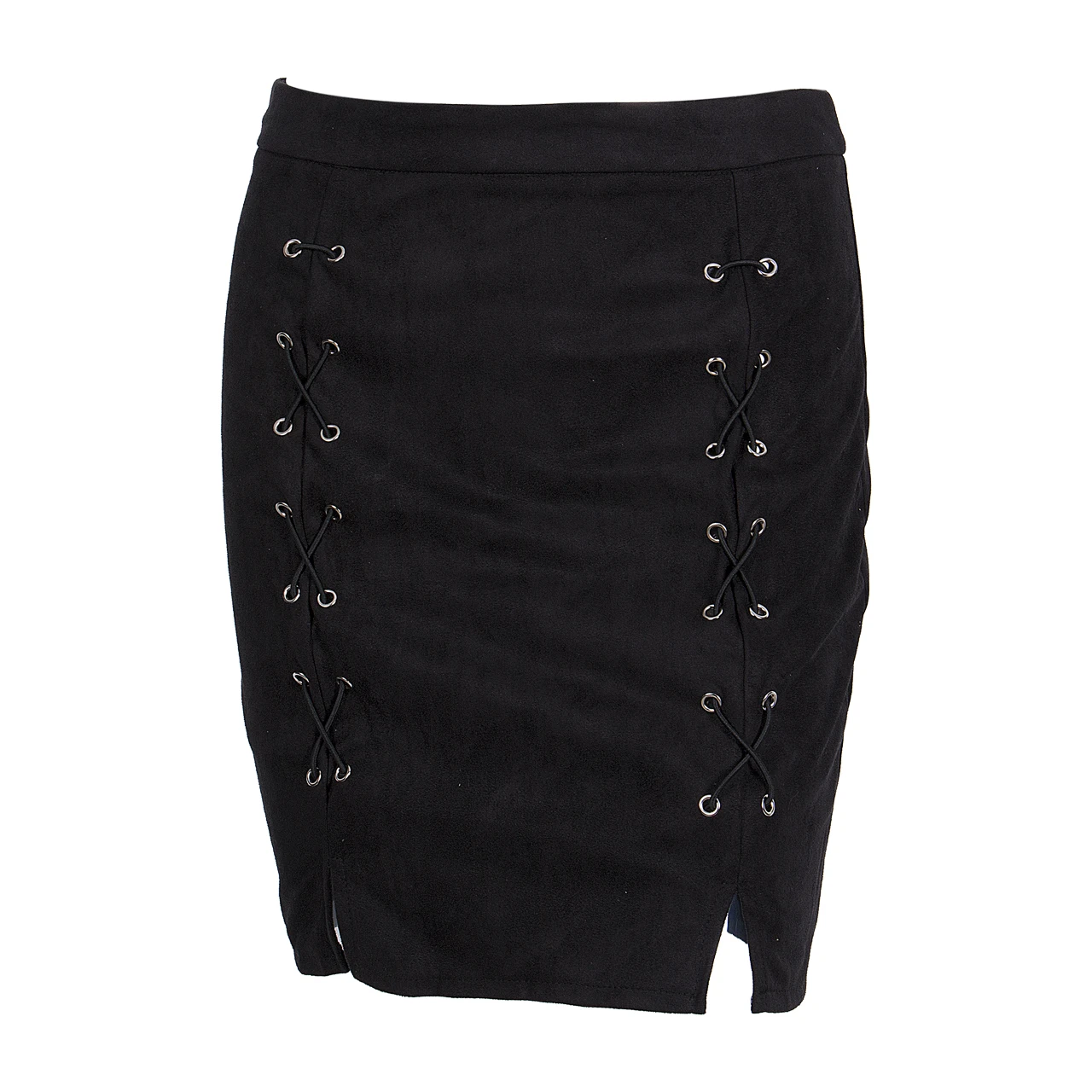 

Fashion Women Ladies Clothing Skirts High Waist Lace Up Suede Leather Pocket Preppy Short Mini Skirt New Women