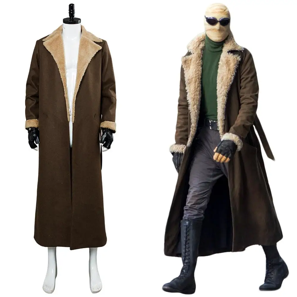 Doom патруль Ларри Trainor Косплэй костюм отрицательный мужская куртка Тренч Для