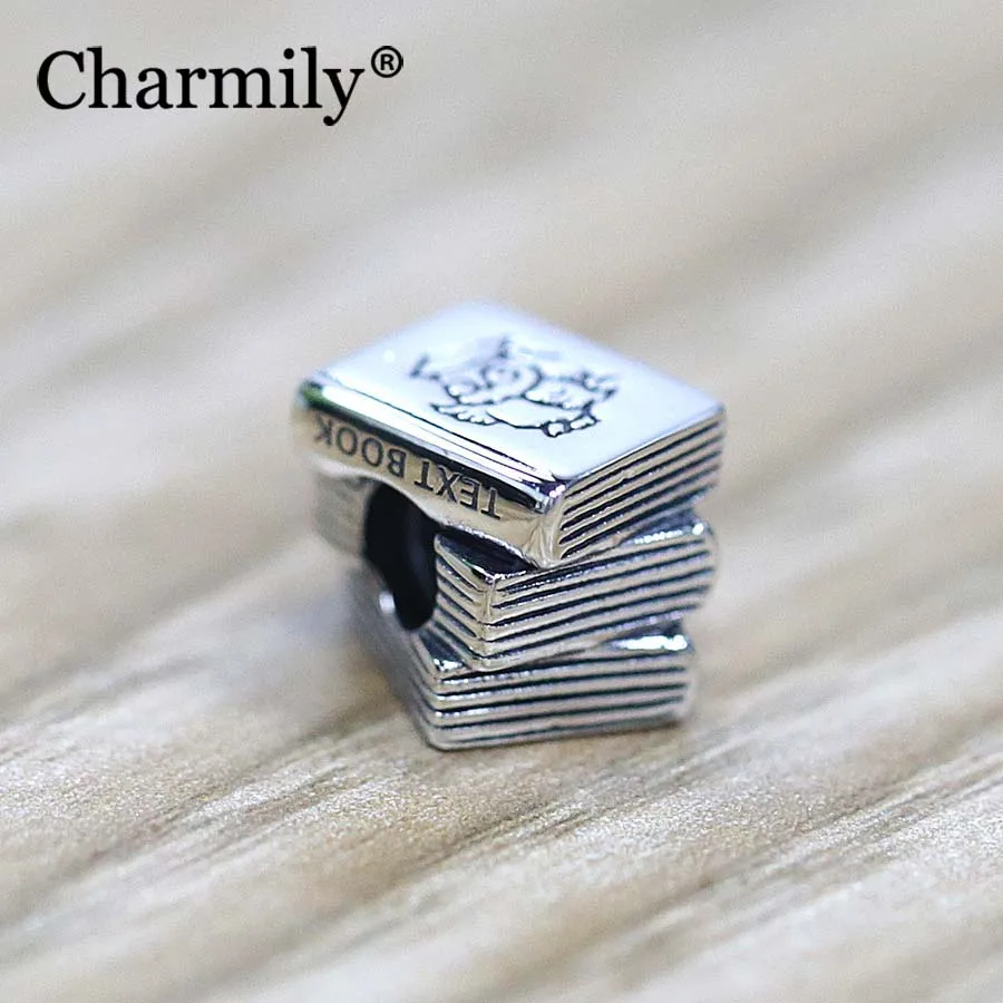 Charmily ювелирные изделия 925 пробы серебряная подвеска-книга бисера DIY подходит Pandora браслет