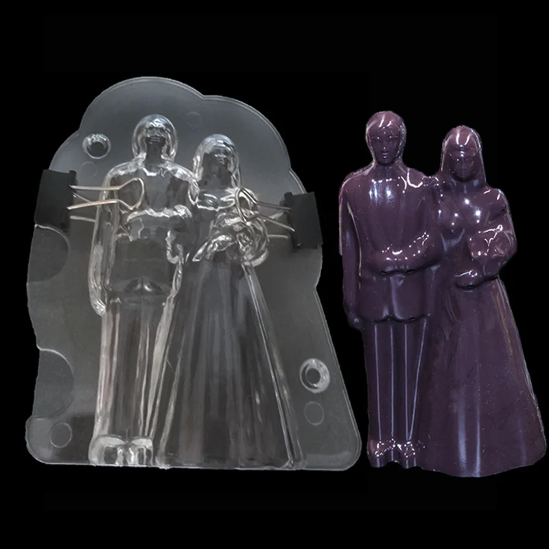 3D форма для шоколада Сделай Сам Пластиковая торта ручной работы Свадебная пара