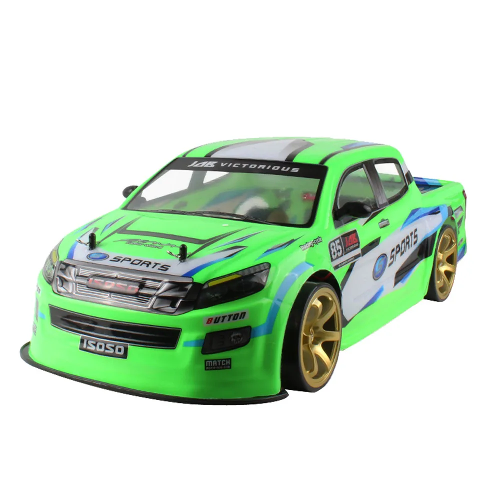 GREEN 1:10 RC 70 км/ч машинка с дистанционным управлением 4WD Двойной аккумулятор Высокая Мощность СВЕТОДИОДНЫЙ Фонарь Радио машина гоночный грузовик игрушки для детей 6,19 - Цвет: GREEN
