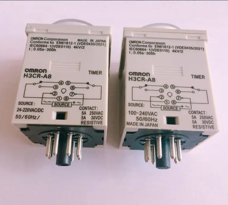 24-220VAC/DC H3CR-A8 реле времени 1,2 s до 300 см х 50/60Hz 8PIN с базой Мощность включения и выключения задержка цикла реле времени