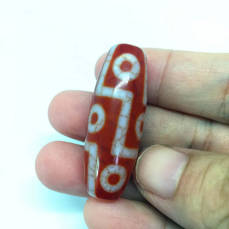AAA Grade Tibet Beads Red Natural Agate 9 Eyes 14mm*38mm Pendant Powerful Amulet Tibetan Dzi DIY Jewelry Stone | Украшения и
