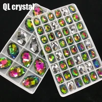 ql crystal all size oval pointback crystal rhinestone high quality for jewelry making diy accessories